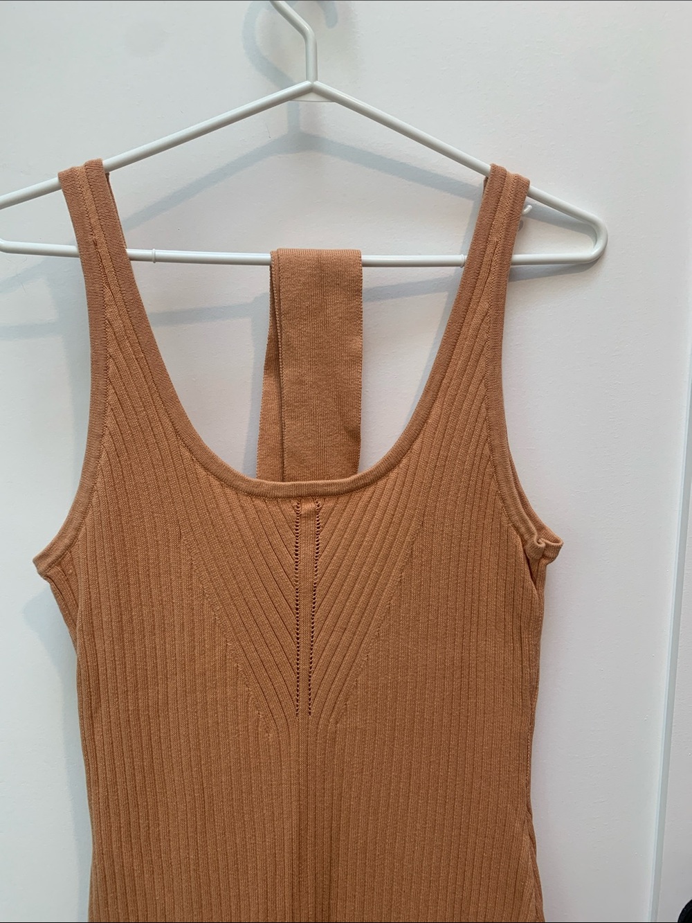 Kivari Ribbed Maxi Dress in Camel